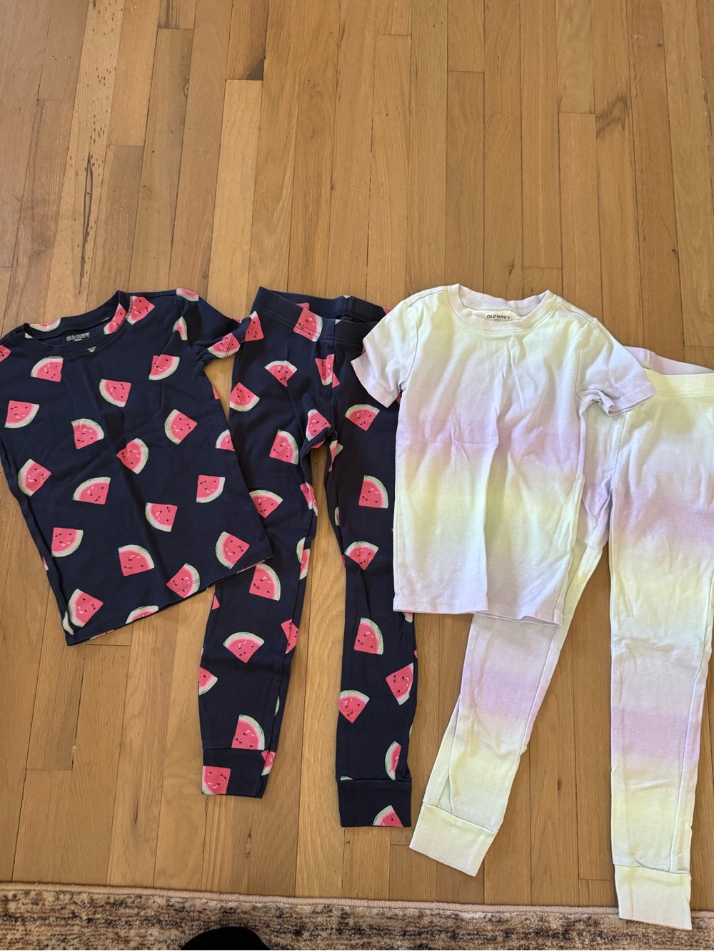 Girls 2-Piece Watermelon Pajama Set & Pastel Tie-Dye Pajama set